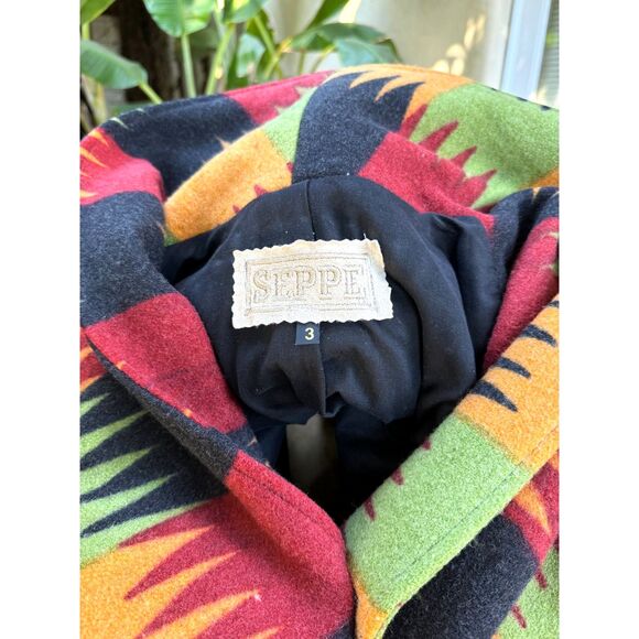 VTG Seppe SW Aztec Wool Button Down Coat Jacket Size 3 = XL Made in the USA - Picture 2 of 15